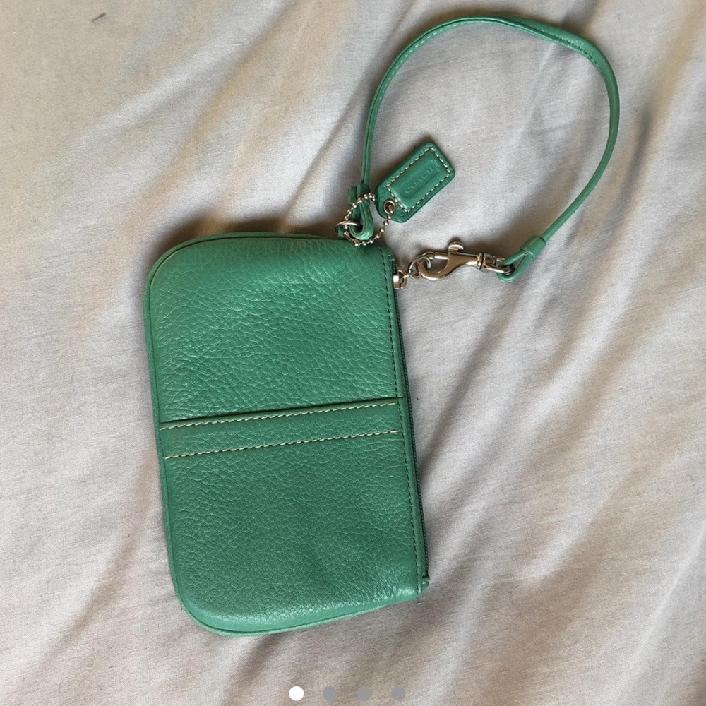 Beautiful turquoise coach clutch!